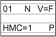 Panel displays V=F and HMC=1