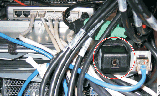 USB modem at rear of rack