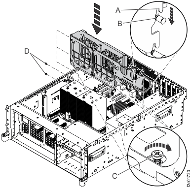 Installing the fan cage