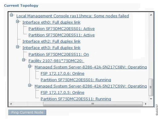 Screen capture of an example of a full topology with one management console