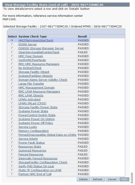 Screen capture of the View Storage Facility State window