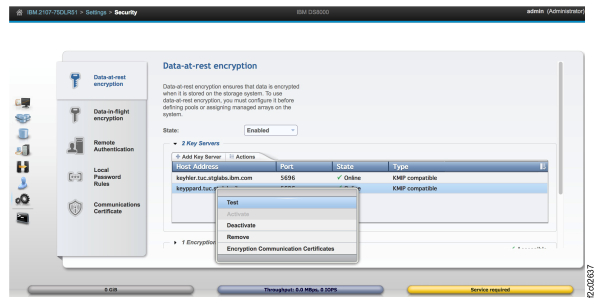 Testing access to a key group