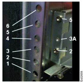 Flash enclosure rail screw holes, left front