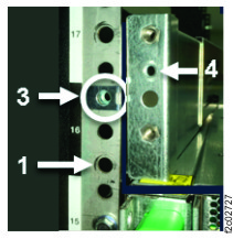Flash enclosure rail screw holes, rear left