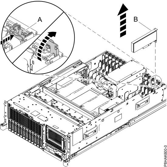 Removing a PCIe adapter from a rack-mounted system